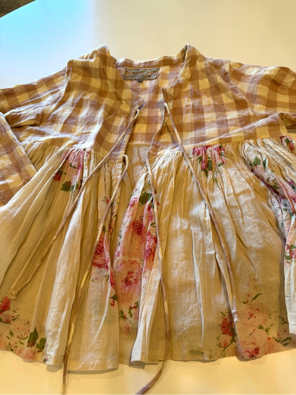 LES OURS “SARAH” COTTON RUSTIC ROSE TUNIC TOP - Picture 11 of 16